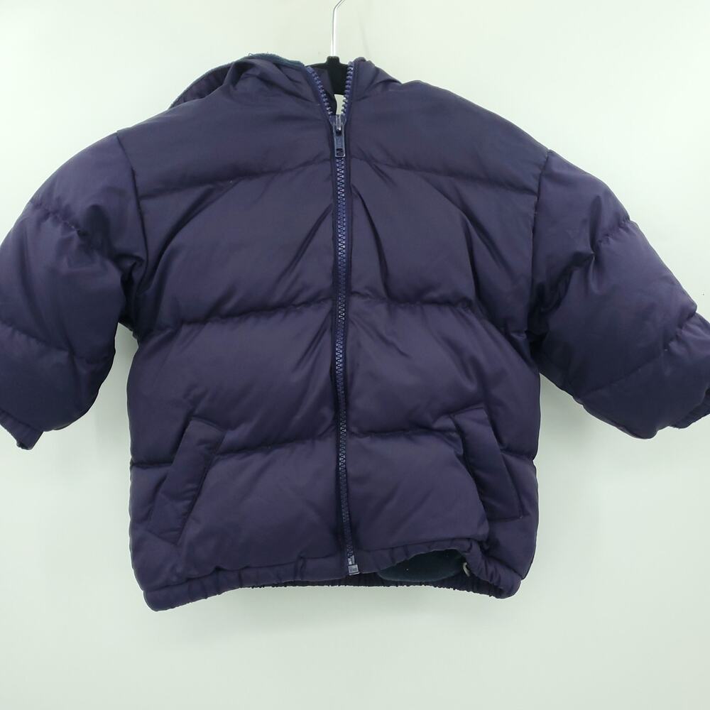 Baby GAP Kid's Purple Down Quilted Puffer Jacket Hooded Purple 24-36M